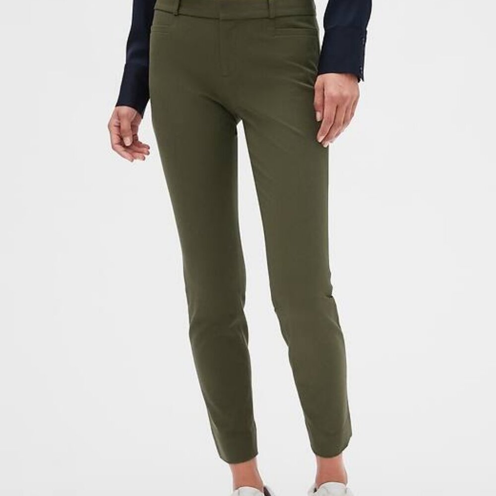 Banana Republic Sloan Slim Ankle NWT Green Pants Size 2 - Picture 2 of 6